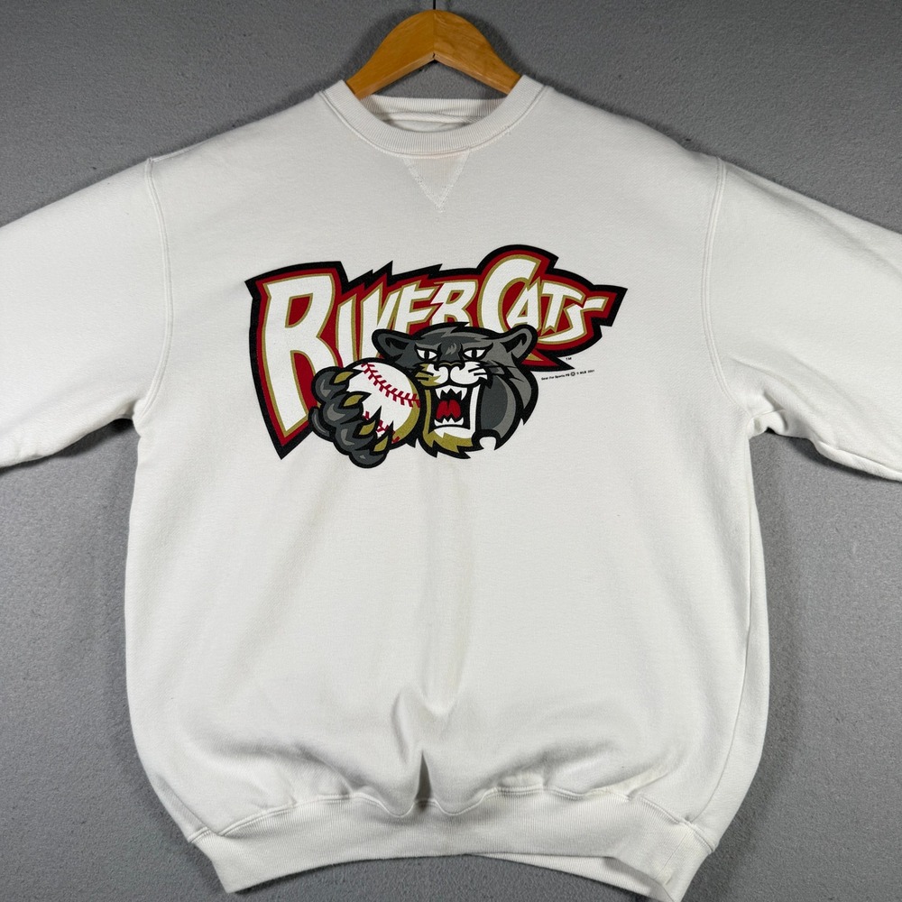 Vintage 2001 Sacramento River Cats Gear For Sports Sweatshirt Mens Small White - Picture 3 of 12